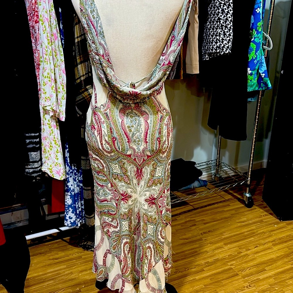 Nicole Miller Elegant Paisley Print Dress 100% silk - Picture 7 of 10
